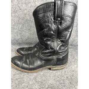 Vintage Hondo Boots Mens Size 8 Black Leather Western Cowboy Riding 90s